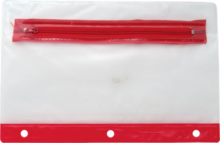 Red 3 Ring Pencil Pouch