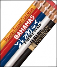 Personalized Round Golf Pencils With Eraser - 1 Color Imprint