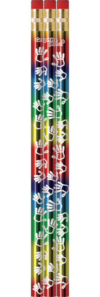 Hand Prints Rainbow Metallic Foil Pencils