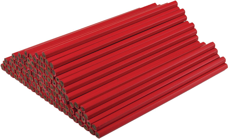 Red Pencil Sticks - Hexagon - Blank