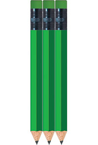 Neon Green Golf Pencils With Eraser - Hexagon - Bulk