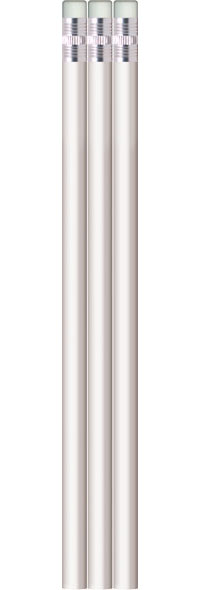 White Painted Premium Round Pencils - Blank