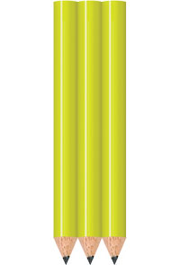 Neon Yellow Golf Pencils - Round - Bulk