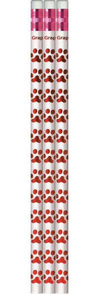 Red Paw Print Pencils