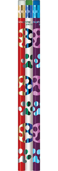 Assorted Paw Print Dots Pencils