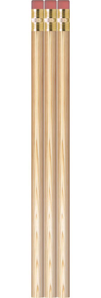 Natural Wood Round Pencils - Non-Lacquered - Bulk