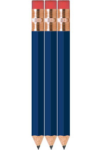 Royal Blue Golf Pencils With Eraser - Hexagon - Bulk