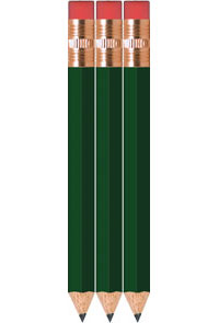 Golf Green Golf Pencils With Eraser - Hexagon - Bulk