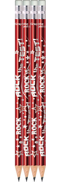 Rock the Test Red Metallic Foil Pencils - Sharpened